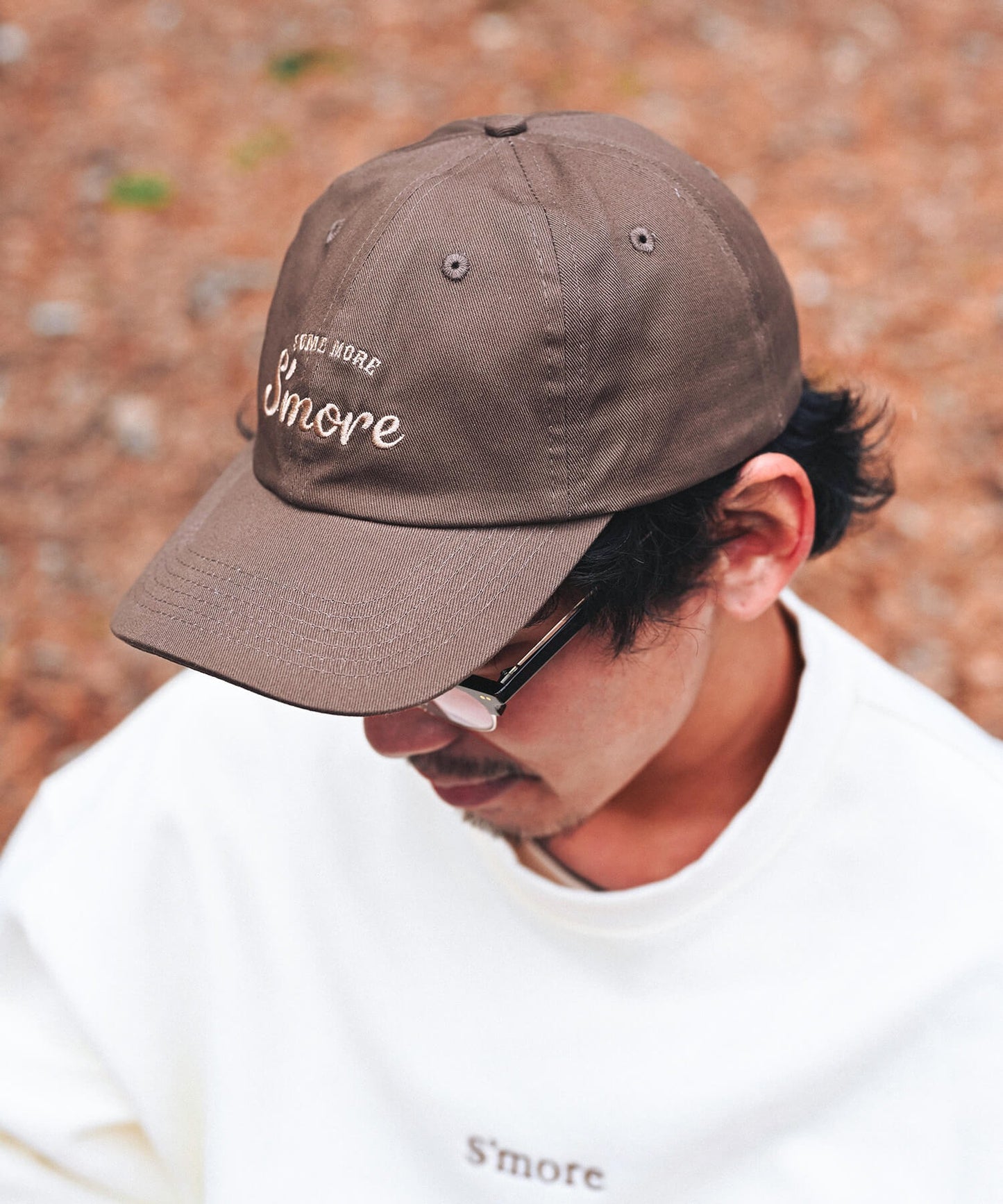 S'more crew cap 刺繍ロゴ綿100％キャップ