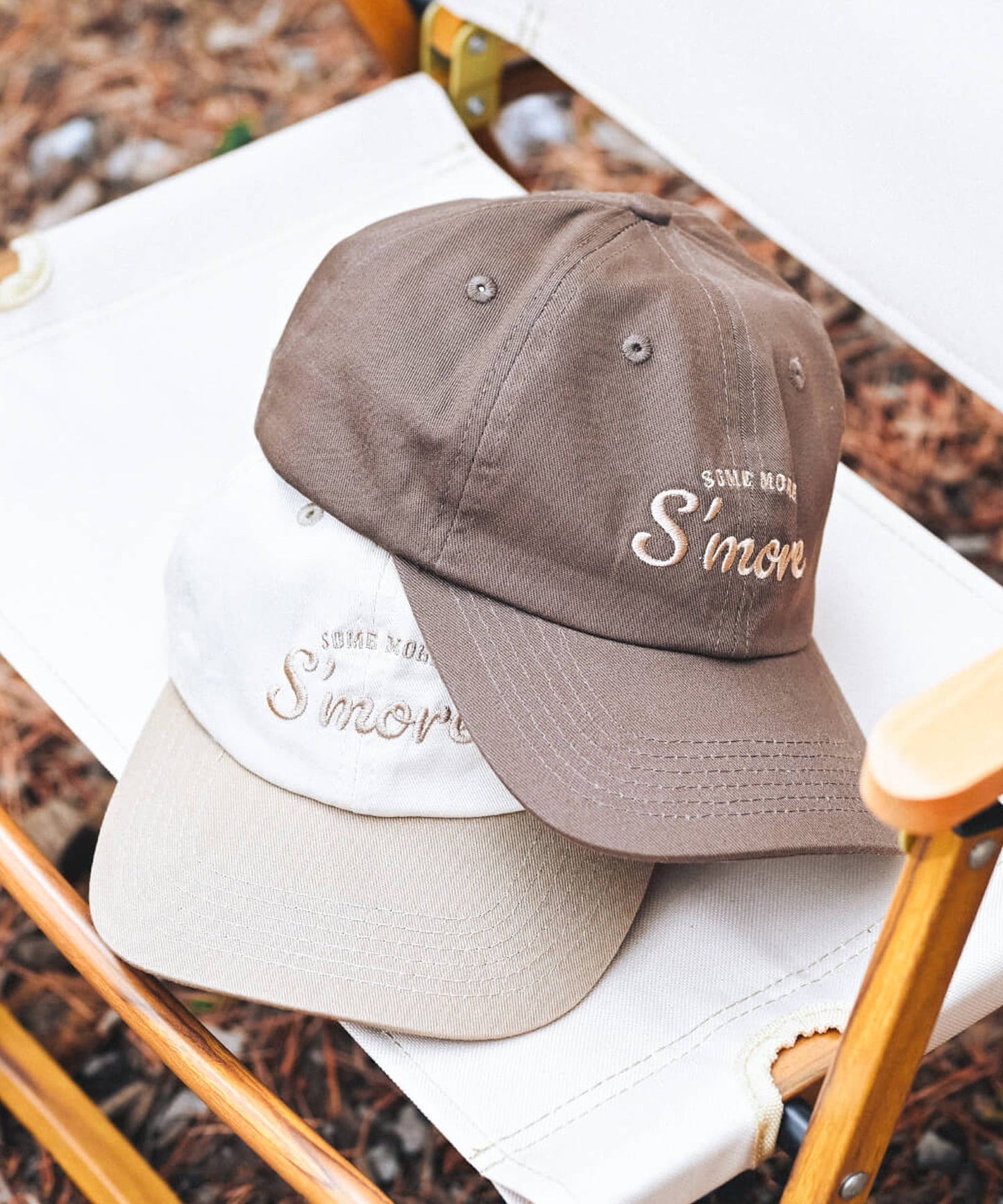 S'more crew cap 刺繍ロゴ綿100％キャップ