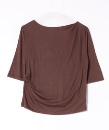 【Aimoha】シャーリング七分袖シャツ