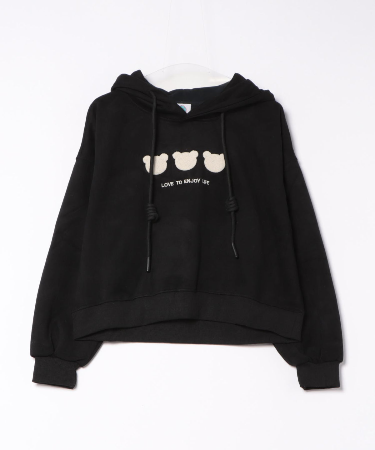 HOOK】for girls ブラシ刺繍クマショート丈パーカー – 《公式 
