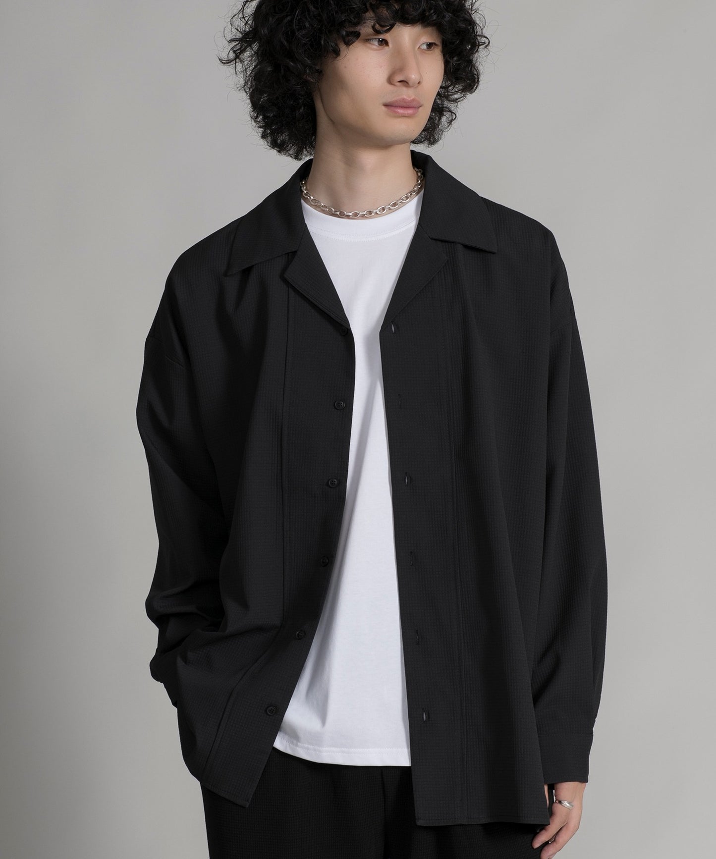 【aimoha neo】TEXTURED CUBAN COLLAR SHIRT