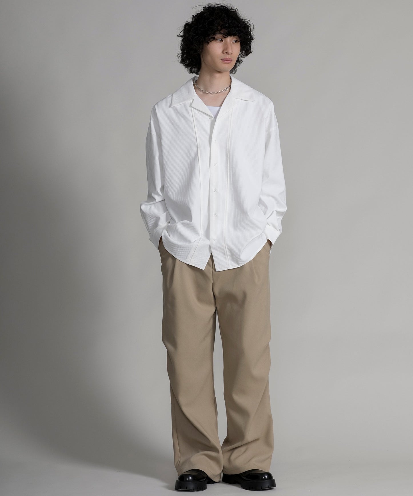 【aimoha neo】TEXTURED CUBAN COLLAR SHIRT