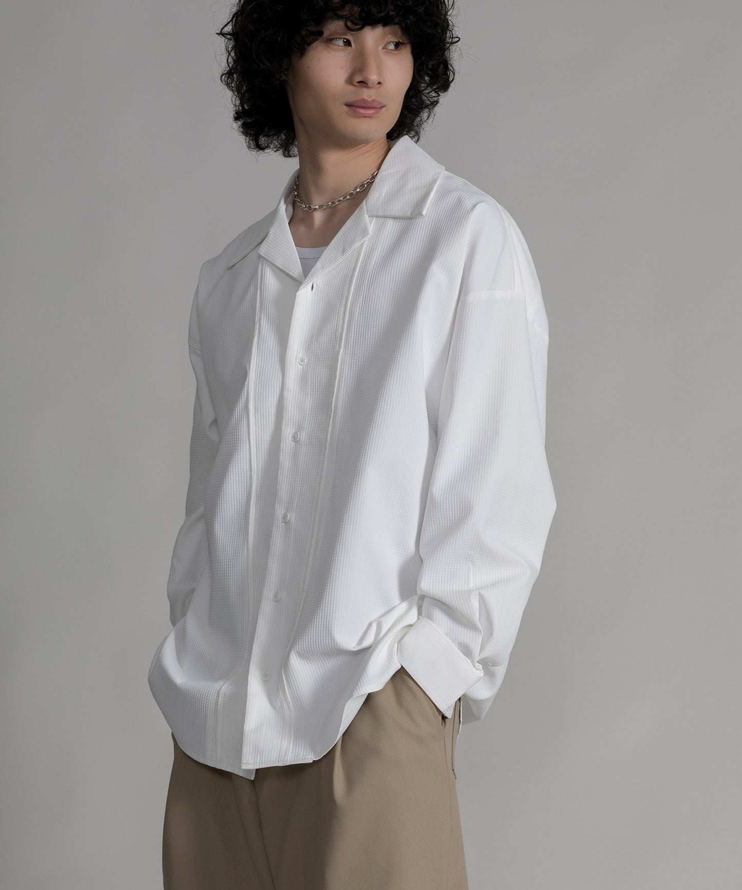 【aimoha neo】TEXTURED CUBAN COLLAR SHIRT