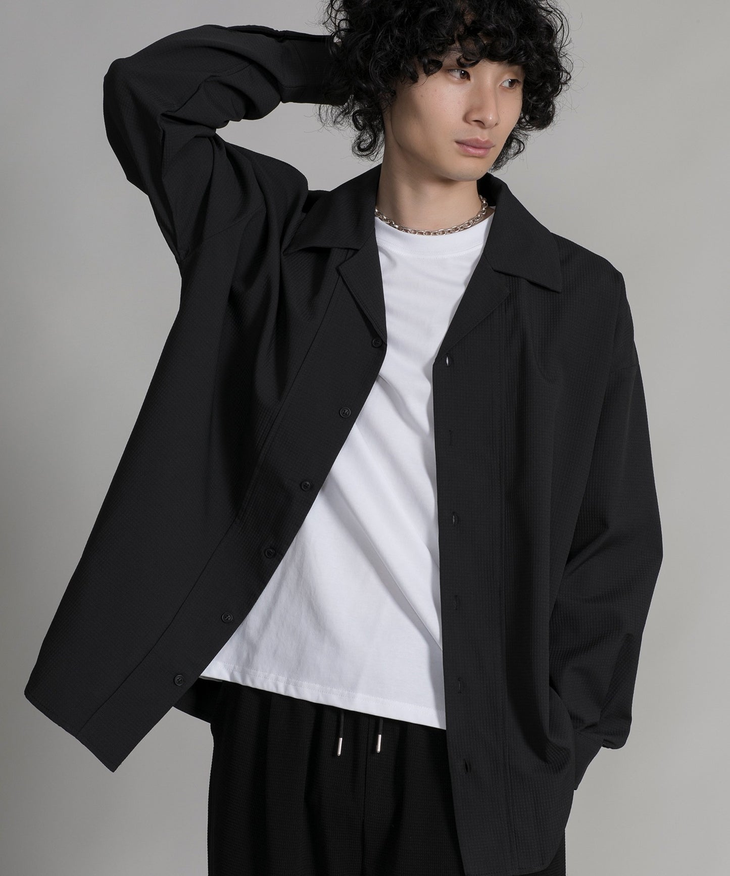 【aimoha neo】TEXTURED CUBAN COLLAR SHIRT