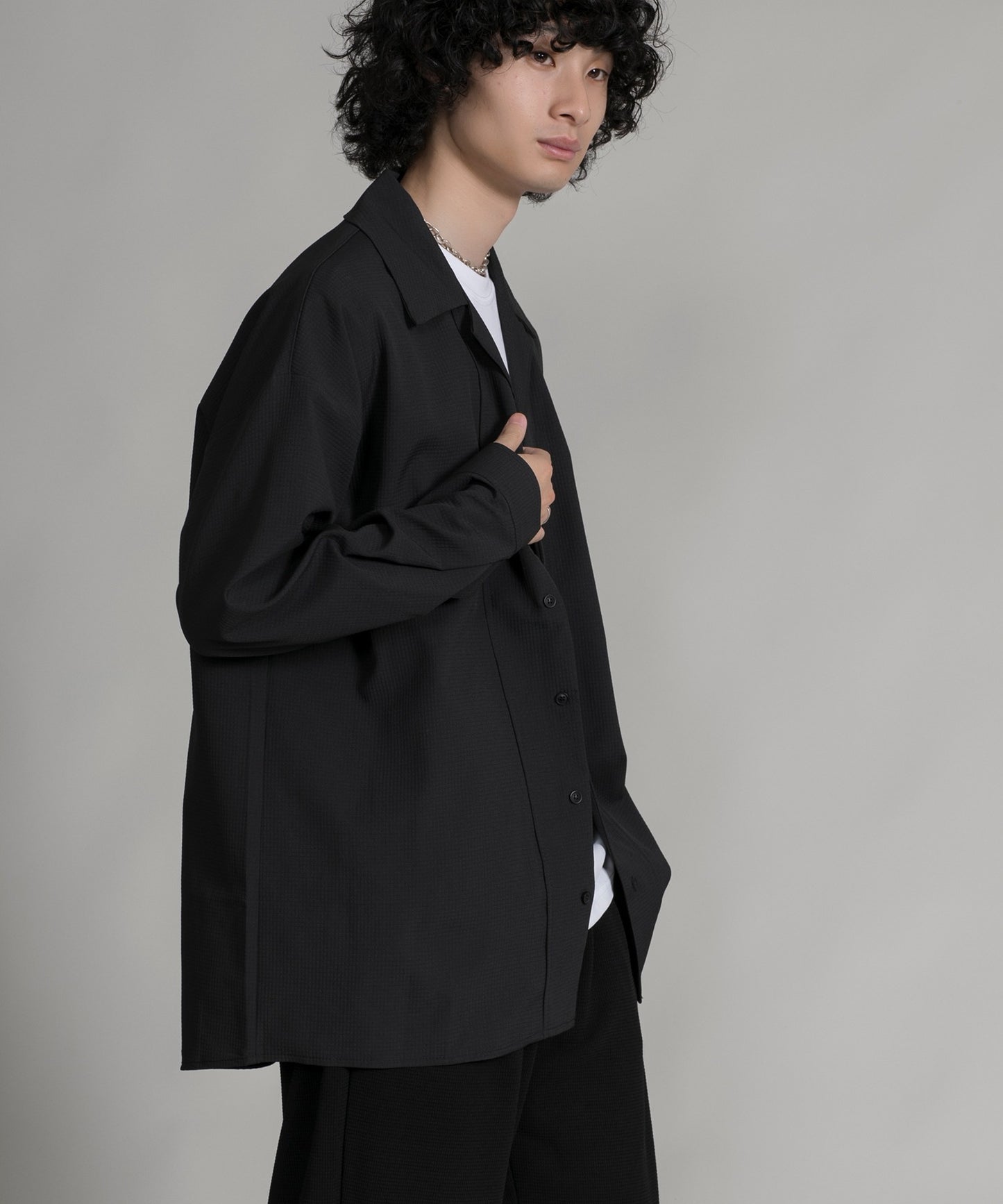 【aimoha neo】TEXTURED CUBAN COLLAR SHIRT