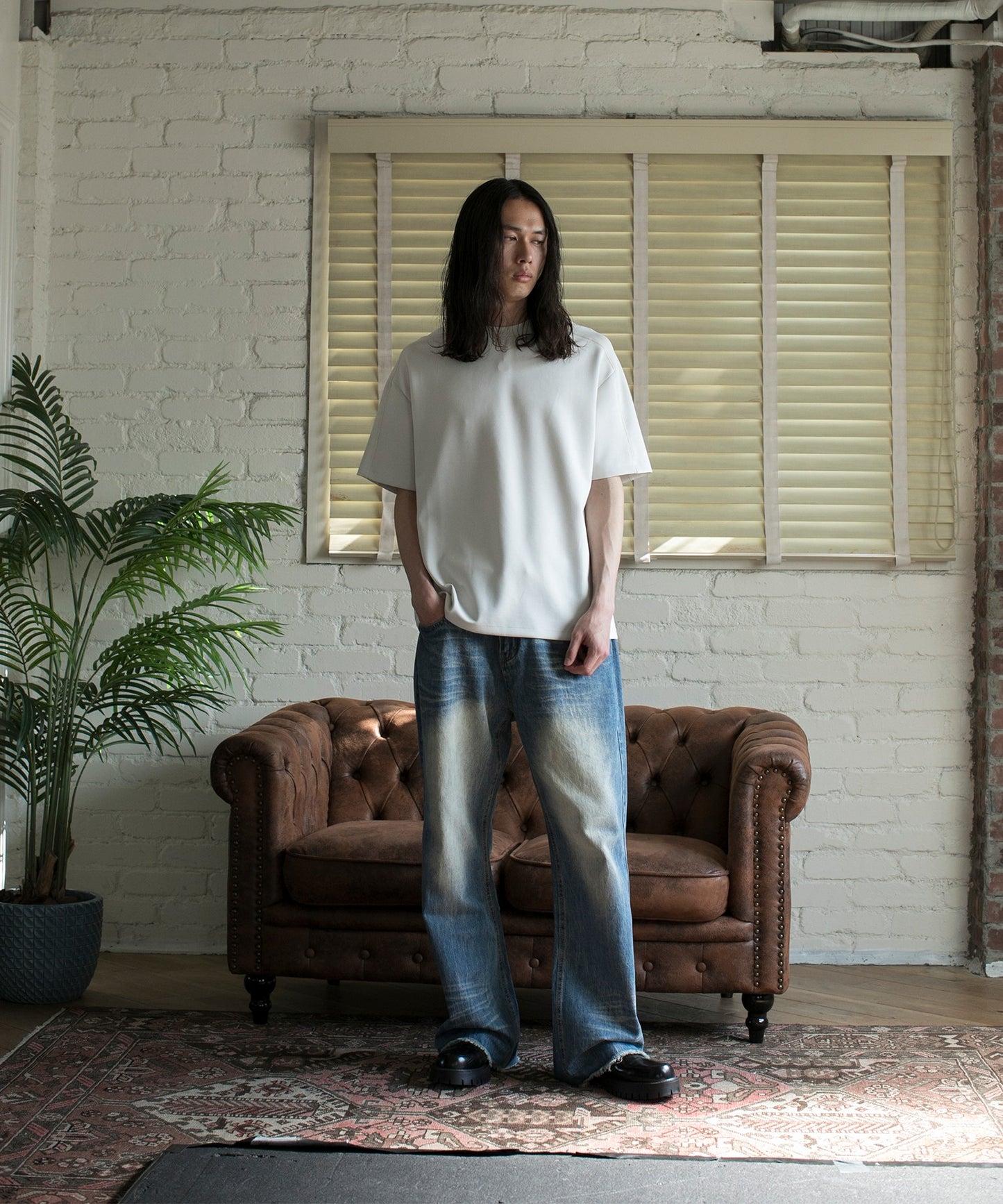 【aimoha neo】VINTAGE WASH RELAXED FIT DENIM