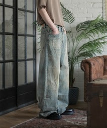 【aimoha neo】RETRO WASHED DENIM JEANS