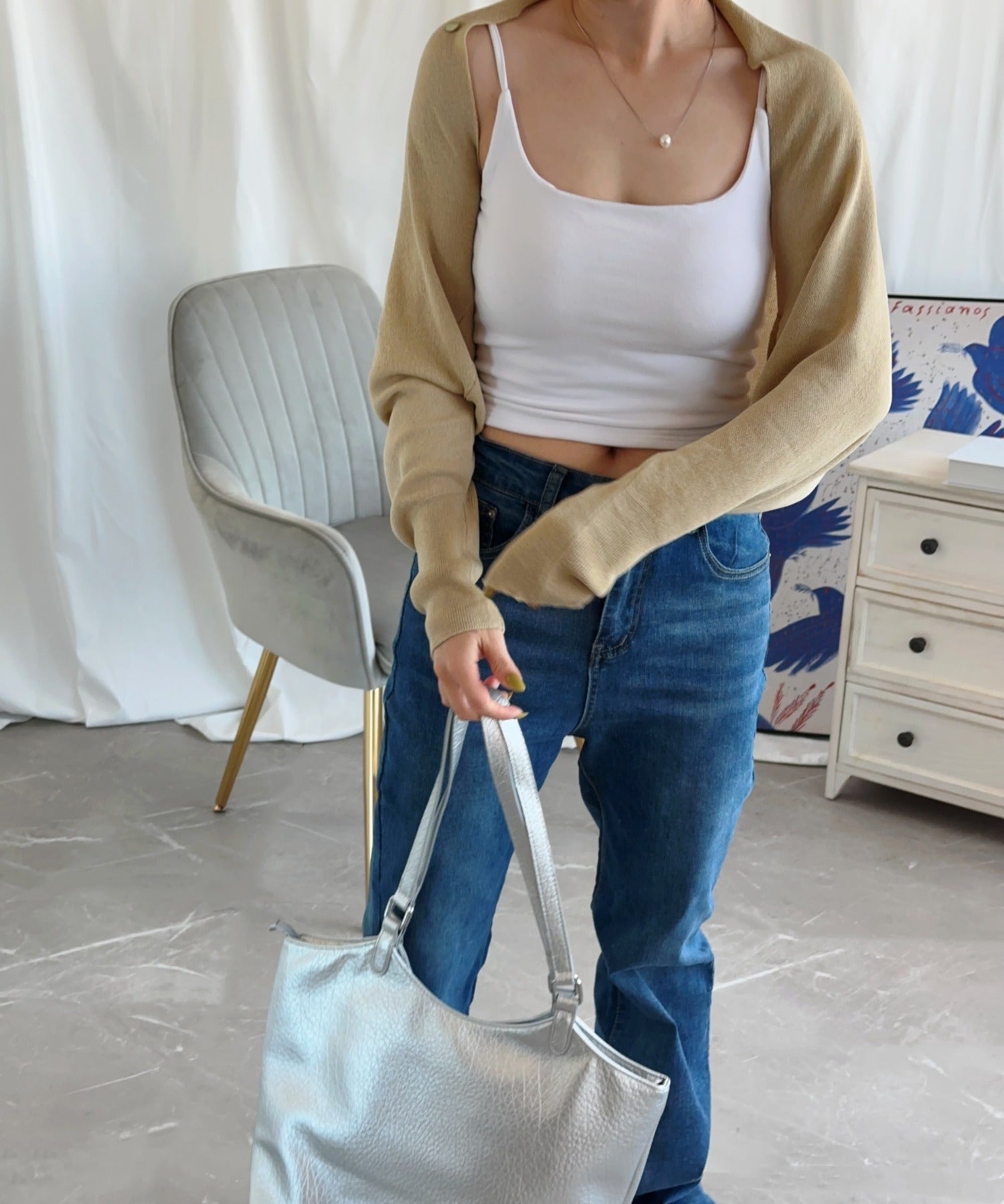 【aimoha】ショートボレロカーディガン