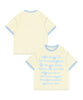【HOOK】for girls　英字発泡プリント飾りステッチリンガーTEE