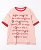 【HOOK】for girls　英字発泡プリント飾りステッチリンガーTEE