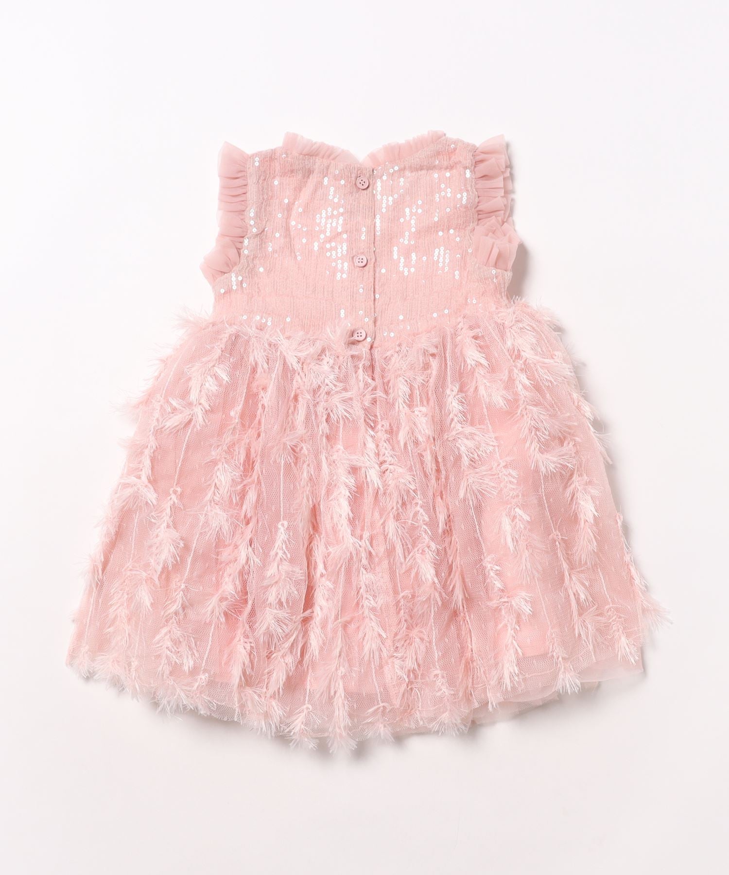 【aimoha-KIDS-】ノースリーブメッシュワンピース