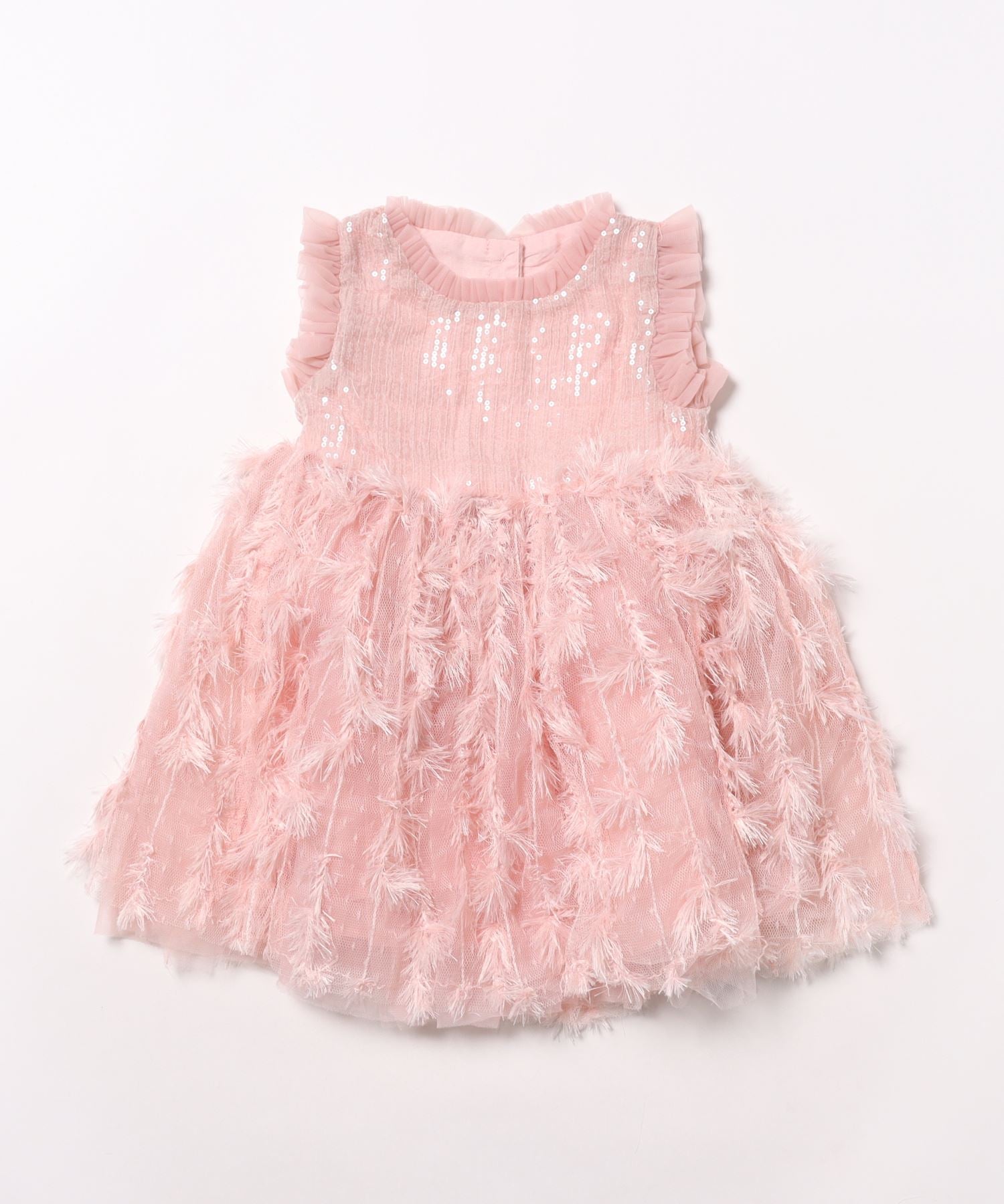 【aimoha-KIDS-】ノースリーブメッシュワンピース