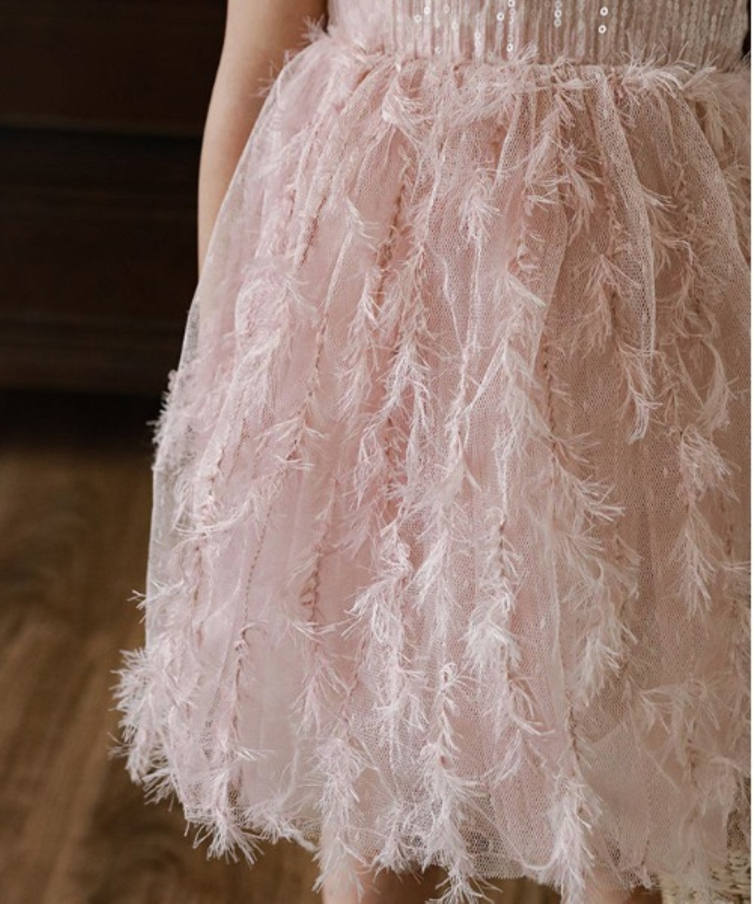 【aimoha-KIDS-】ノースリーブメッシュワンピース