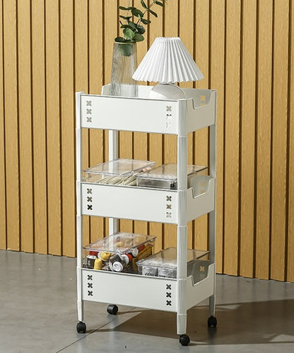 キャスター付きで移動可能な３段ラック