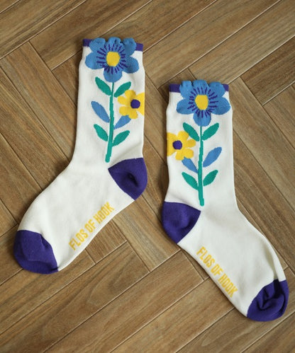 HOOK -original- 耳付きポップフラワーハイソックス