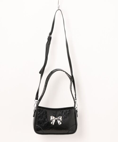 【HOOK】for girls　リボンモチーフホログラム脇下バッグ　2WAYショルダーバッグ