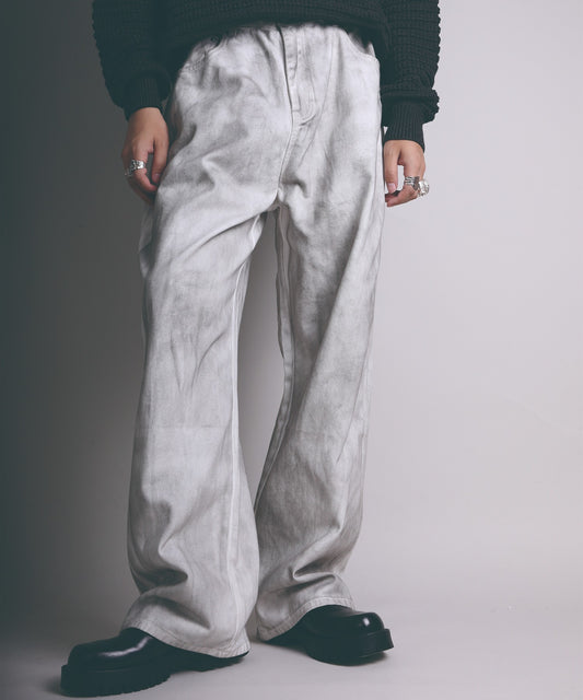 【aimoha neo】BLACK GRAFFITI DISTRESSED BAGGY JEANS