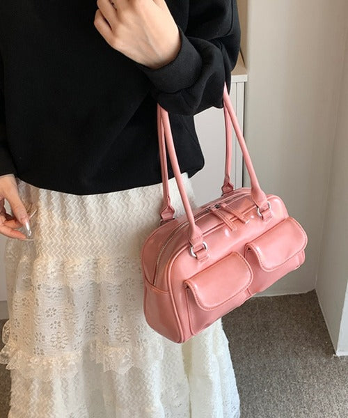 クラシックPUハンドバッグ