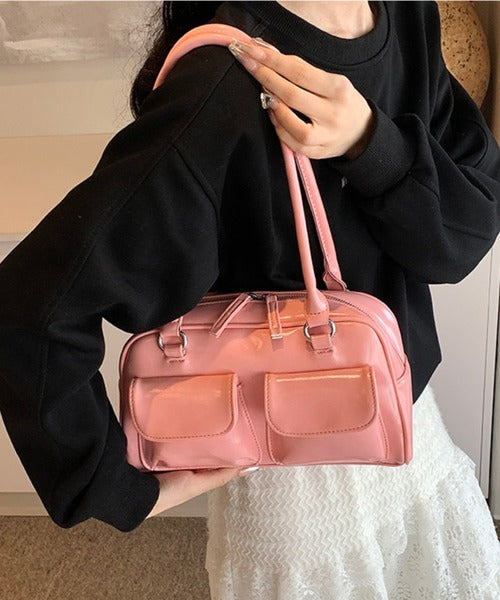 クラシックPUハンドバッグ