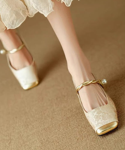 【shoes365】刺繍模様　切り替えつま先デザインパンプス