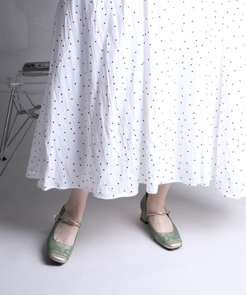 【shoes365】刺繍模様　切り替えつま先デザインパンプス