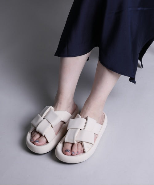 【shoes365】交差ストラップデザインサンダル