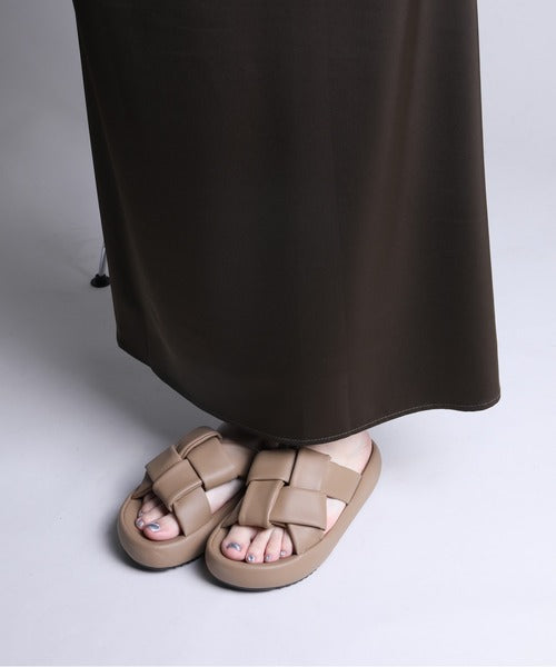 【shoes365】交差ストラップデザインサンダル