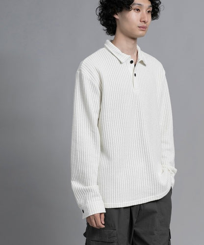 aimoha men Textured Comfort Polo Sweater