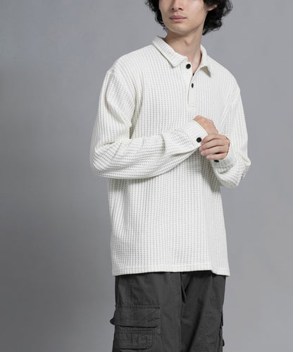 aimoha men Textured Comfort Polo Sweater