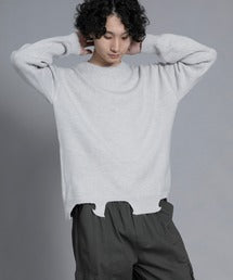 aimoha men Edgy Distressed Hem Sweater