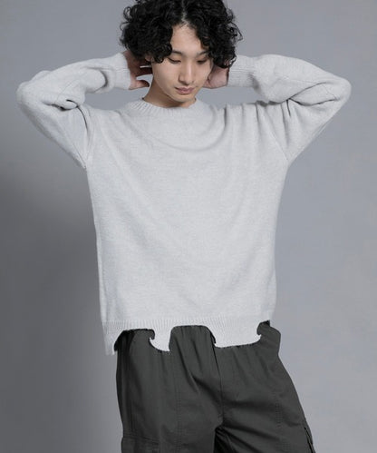 aimoha men Edgy Distressed Hem Sweater
