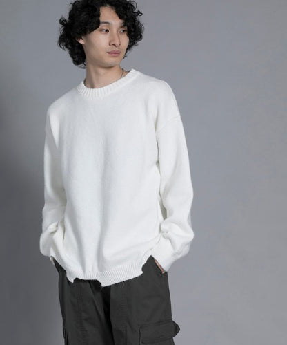 aimoha men Edgy Distressed Hem Sweater