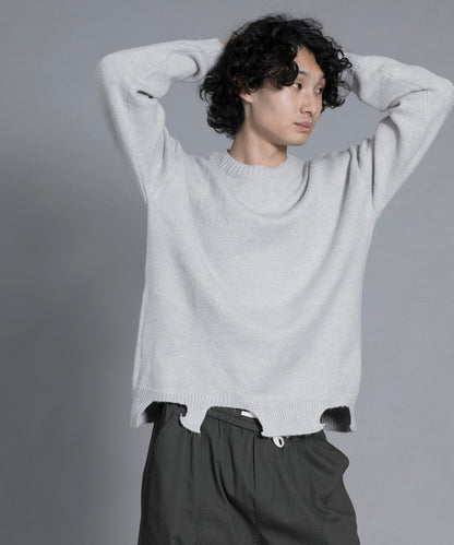 aimoha men Edgy Distressed Hem Sweater