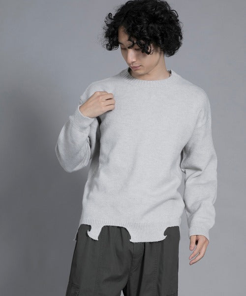 aimoha men Edgy Distressed Hem Sweater