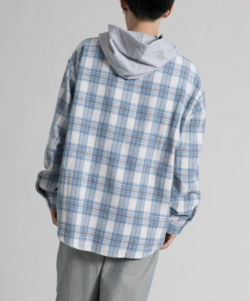 【aimoha neo】 Vintage Plaid Hoodie Shirt