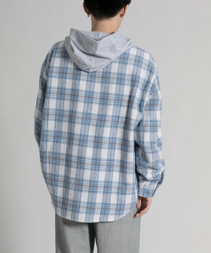 【aimoha neo】 Vintage Plaid Hoodie Shirt