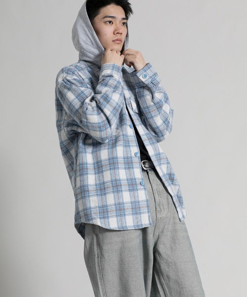 【aimoha neo】 Vintage Plaid Hoodie Shirt