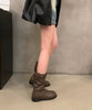 【shoes365】バックル付き　革ブーツ