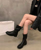 【shoes365】バックル付き　革ブーツ
