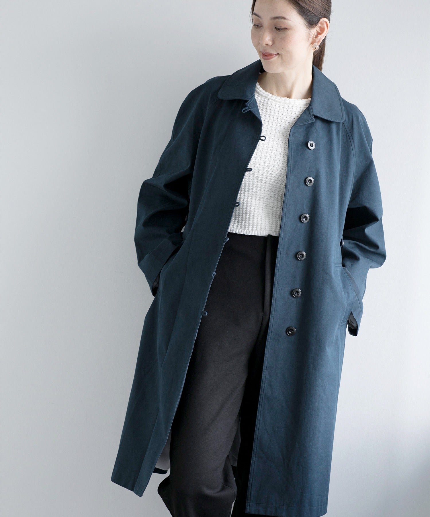 【古着】NO CONCEPT BUT GOOD SENSE トレンチコート 黒 古着】NO CONCEPT BUT GOOD SENSE トレンチコート 黒