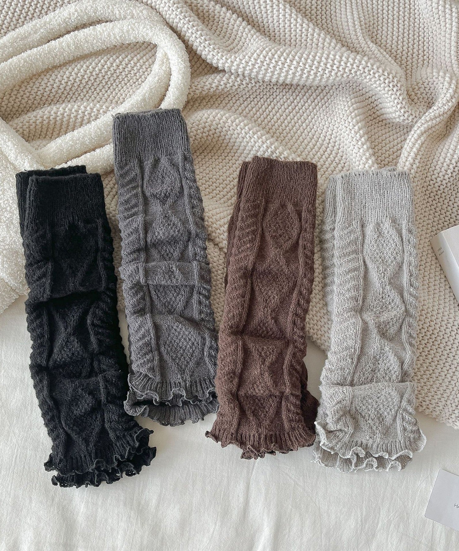 HOOK】for girls ダイヤ編み薄手レッグウォーマー – 《公式》moremore