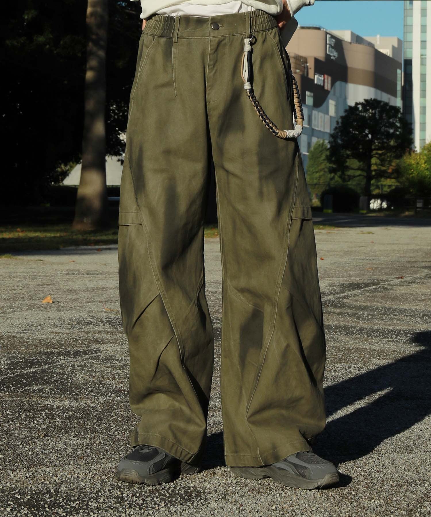 HOOK -select- Military Paint Volume Switching Curve Work Pants