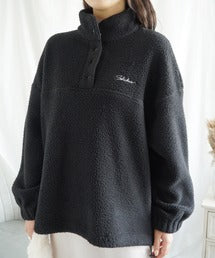 ハーフボタンボアプルオーバー