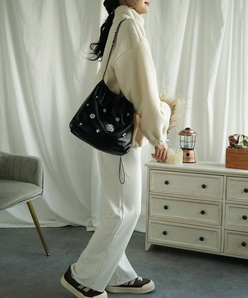 ハーフボタンボアプルオーバー