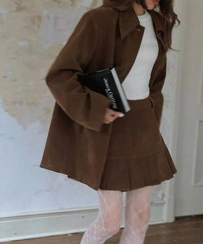 【moyo】フェイクムートン シャツジャケット