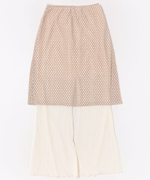 【moyo】レイヤード風ワイドフレアパンツ