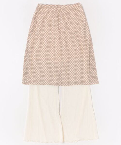 【moyo】レイヤード風ワイドフレアパンツ