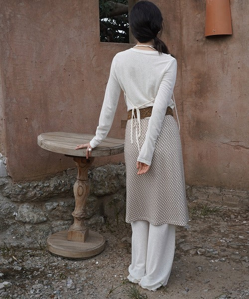 【moyo】レイヤード風ワイドフレアパンツ