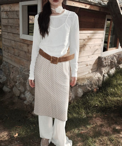 【moyo】レイヤード風ワイドフレアパンツ