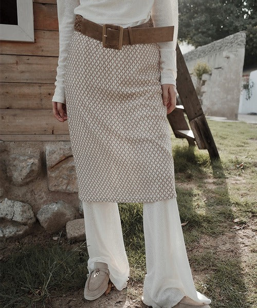 【moyo】レイヤード風ワイドフレアパンツ